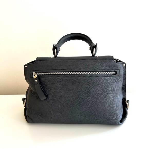 Salvatore Ferragamo Sofia Shoulder Bag Dark Gray Pebble Calfskin - Picture 2 of 16